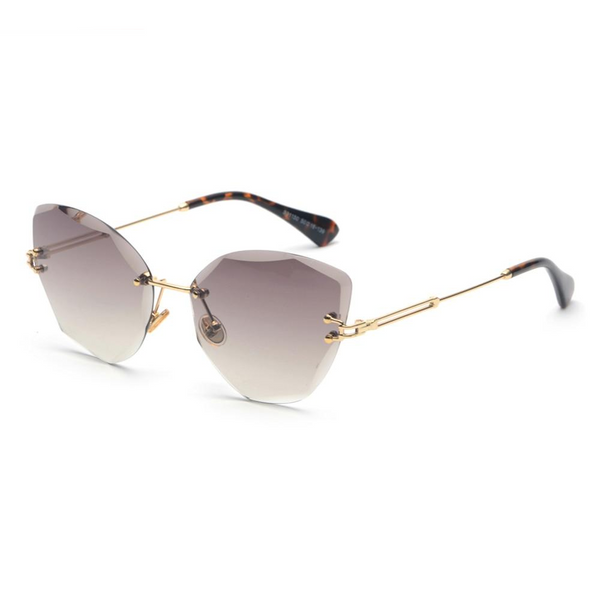 Rimless Clear Cateye Sunglasses Women