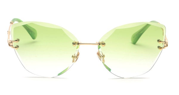 Rimless Clear Cateye Sunglasses Women