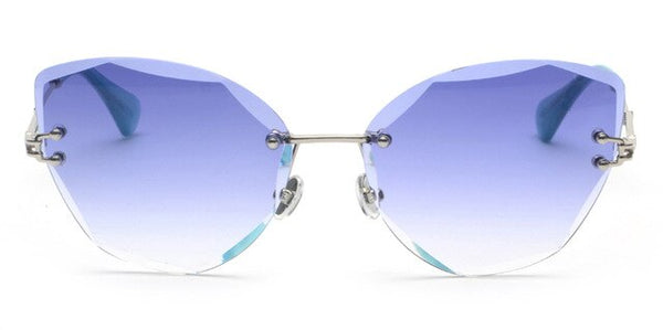 Rimless Clear Cateye Sunglasses Women