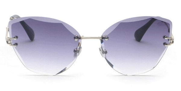 Rimless Clear Cateye Sunglasses Women