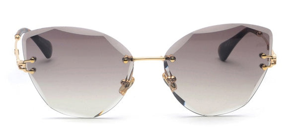 Rimless Clear Cateye Sunglasses Women