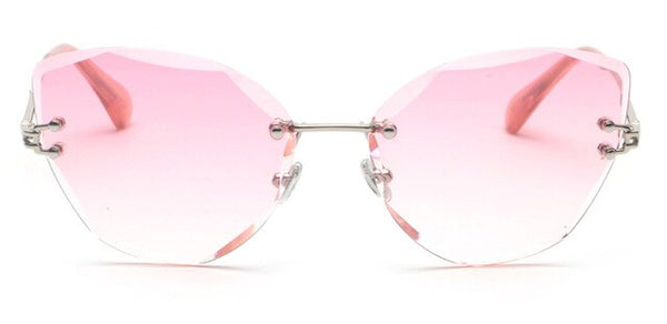 Rimless Clear Cateye Sunglasses Women