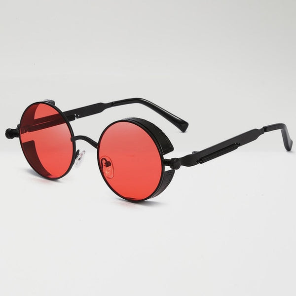 Retro Round Metal Steampunk Sunglasses