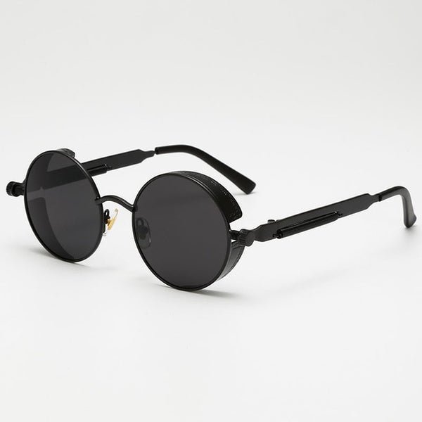 Retro Round Metal Steampunk Sunglasses