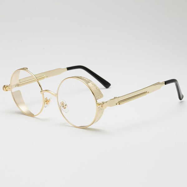 Retro Round Metal Steampunk Sunglasses
