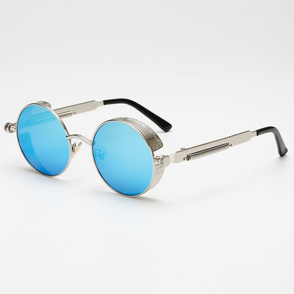 Retro Round Metal Steampunk Sunglasses