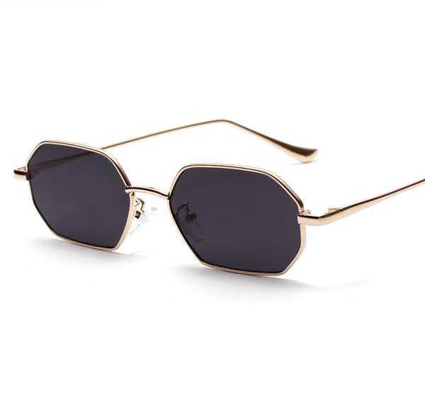 Small Rectangle Metal Frame Polygon Sunglasses
