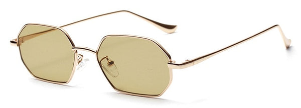 Small Rectangle Metal Frame Polygon Sunglasses