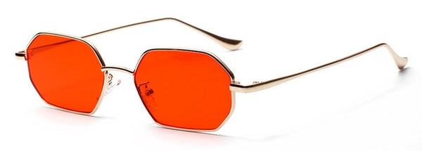 Small Rectangle Metal Frame Polygon Sunglasses
