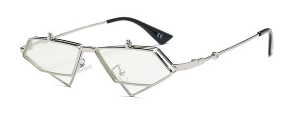 Gold Steampunk Flip Up Sunglasses