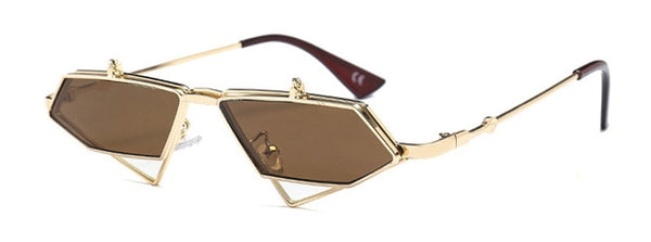 Gold Steampunk Flip Up Sunglasses