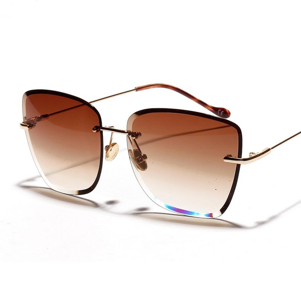 Gradient Square Rimless Sunglasses