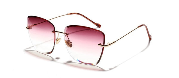 Gradient Square Rimless Sunglasses