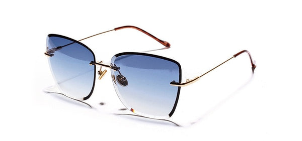 Gradient Square Rimless Sunglasses