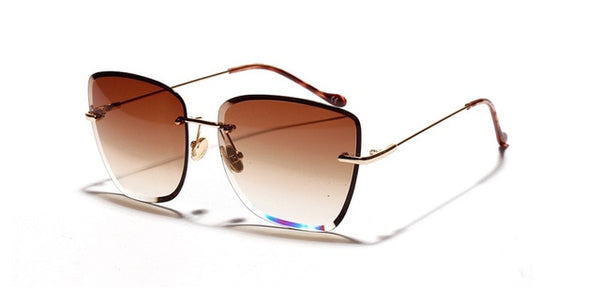 Gradient Square Rimless Sunglasses