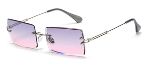 Small Rectangle Rimless Square Sunglasses