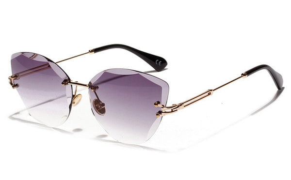 Blue Rimless Sunglasses Women