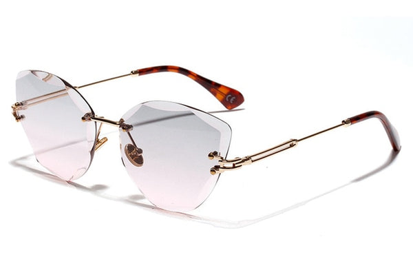 Blue Rimless Sunglasses Women